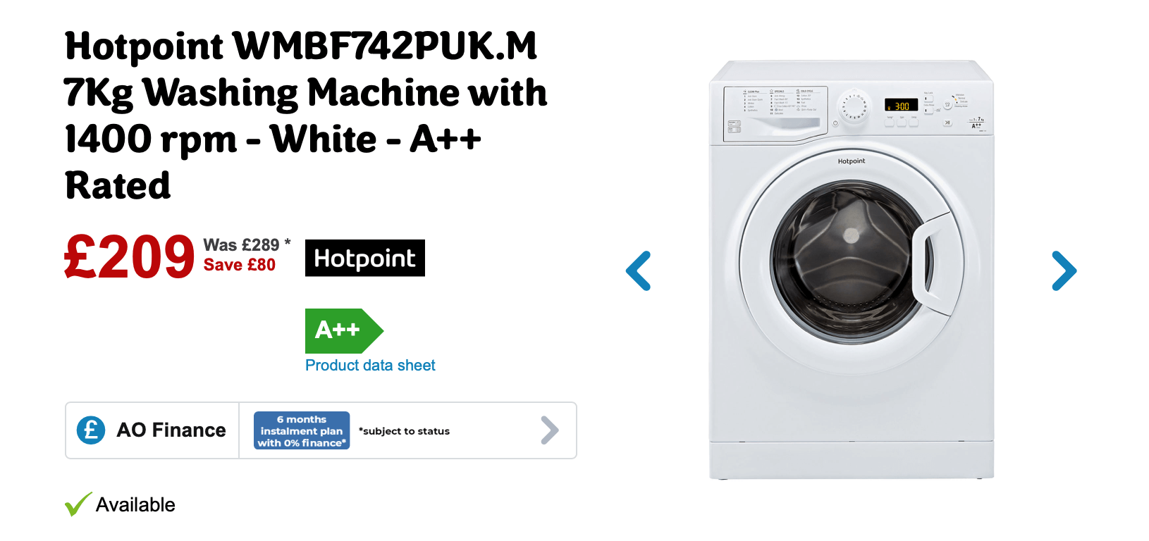 Hotpoint washing machine