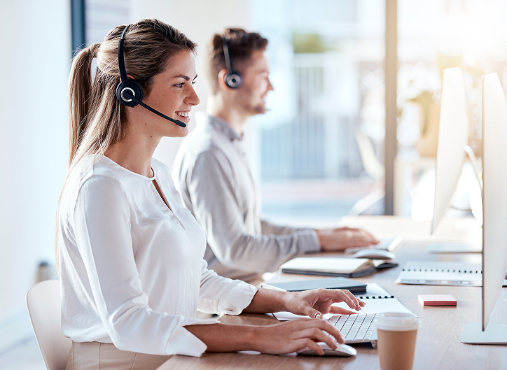 support workers with headset