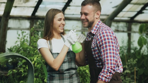 couple in greenhouse